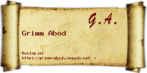 Grimm Abod névjegykártya